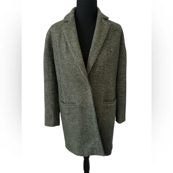 UK London Original Cath Kidston Classic Green Multi Tweed Wool Blend Jacket XS
