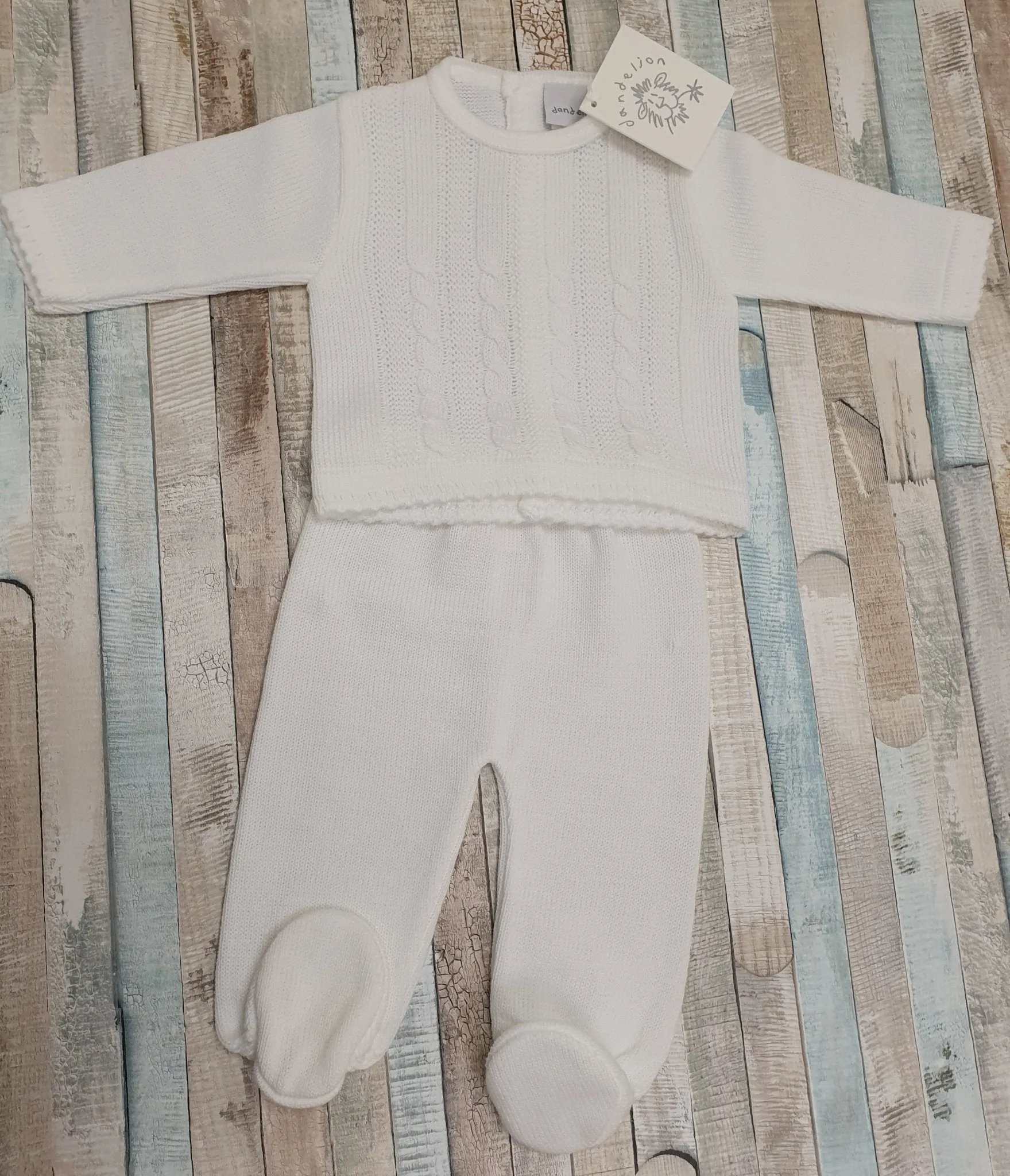 Unisex Baby Cable Knitted Two Piece outfit