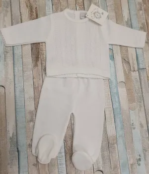Unisex Baby Cable Knitted Two Piece outfit