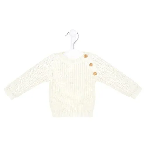 Unisex Baby White Chunky Knit Jumper