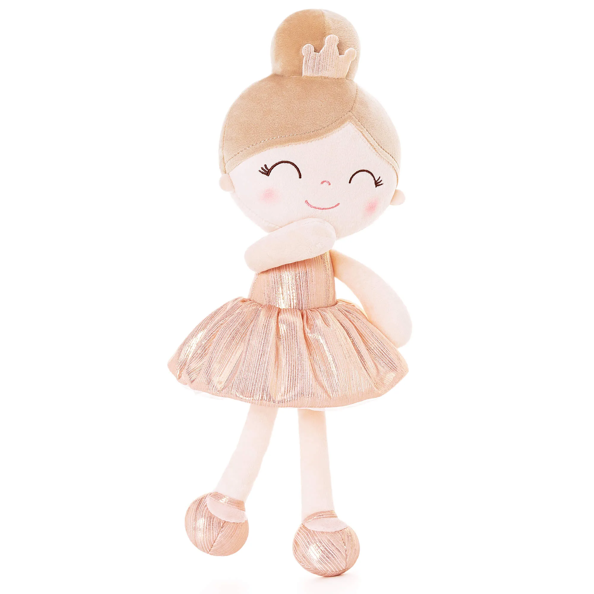 (US Only) Gloveleya 12-inch Glitter Pinstripe Dress Girl Doll Pink
