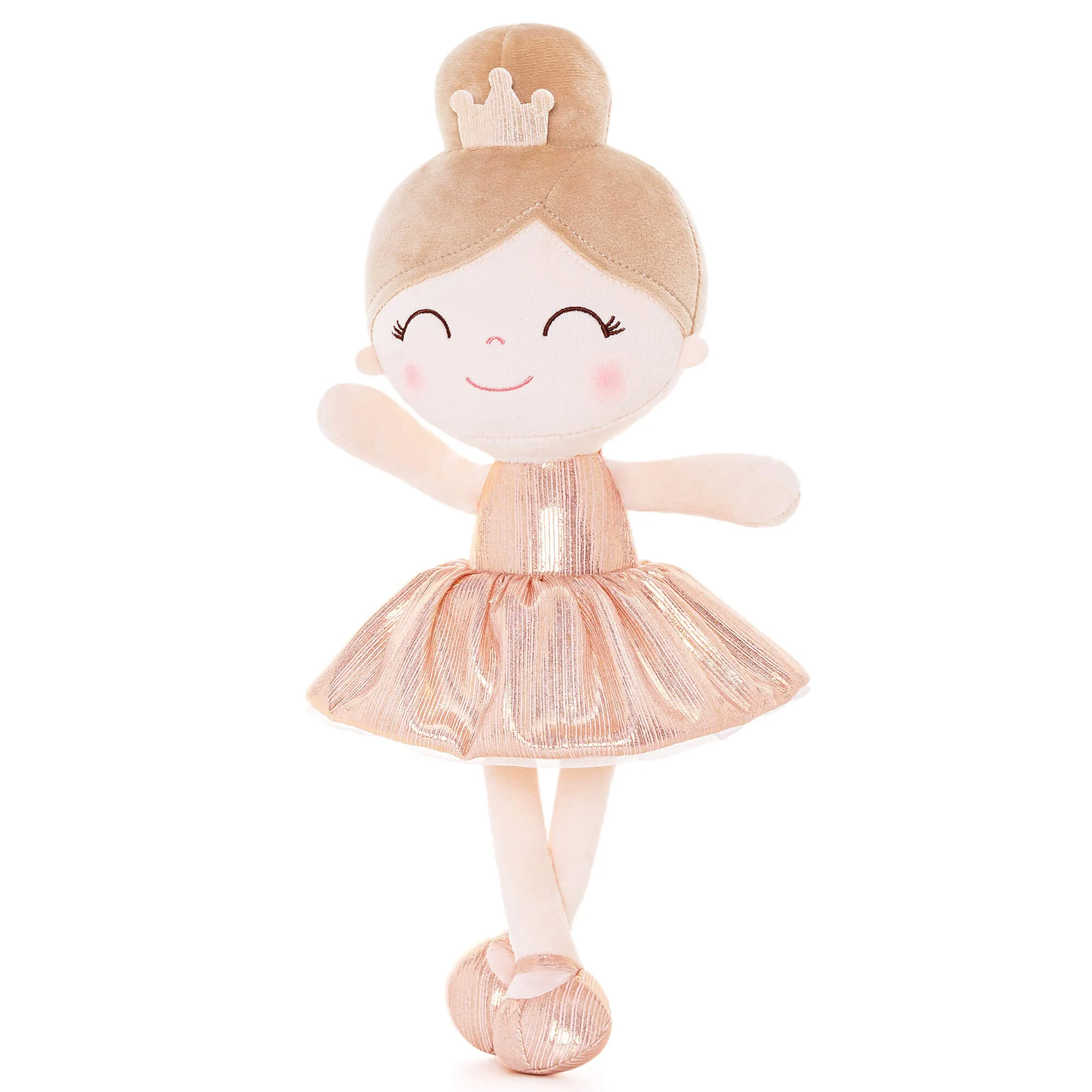(US Only) Gloveleya 12-inch Glitter Pinstripe Dress Girl Doll Pink