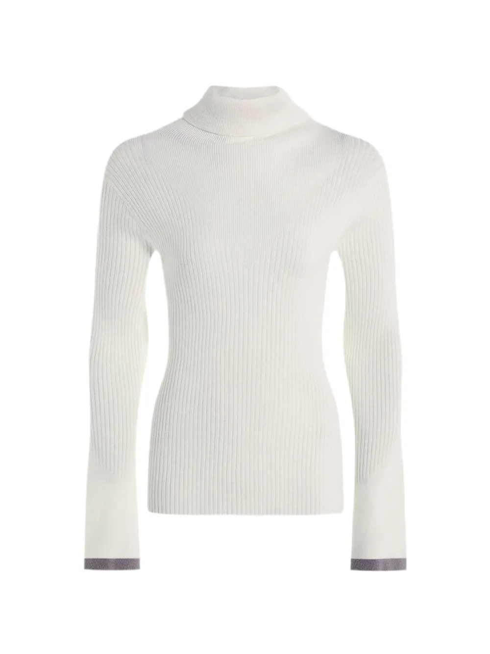 Varley Ravena Rib Knit High Neck Top in Egret