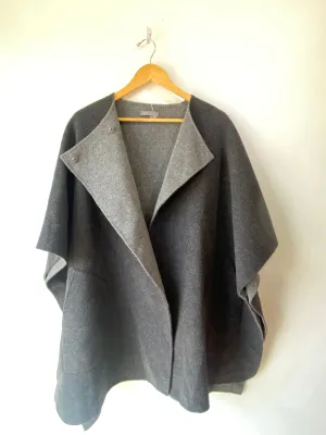 Vince Charcoal Gray Wool Poncho