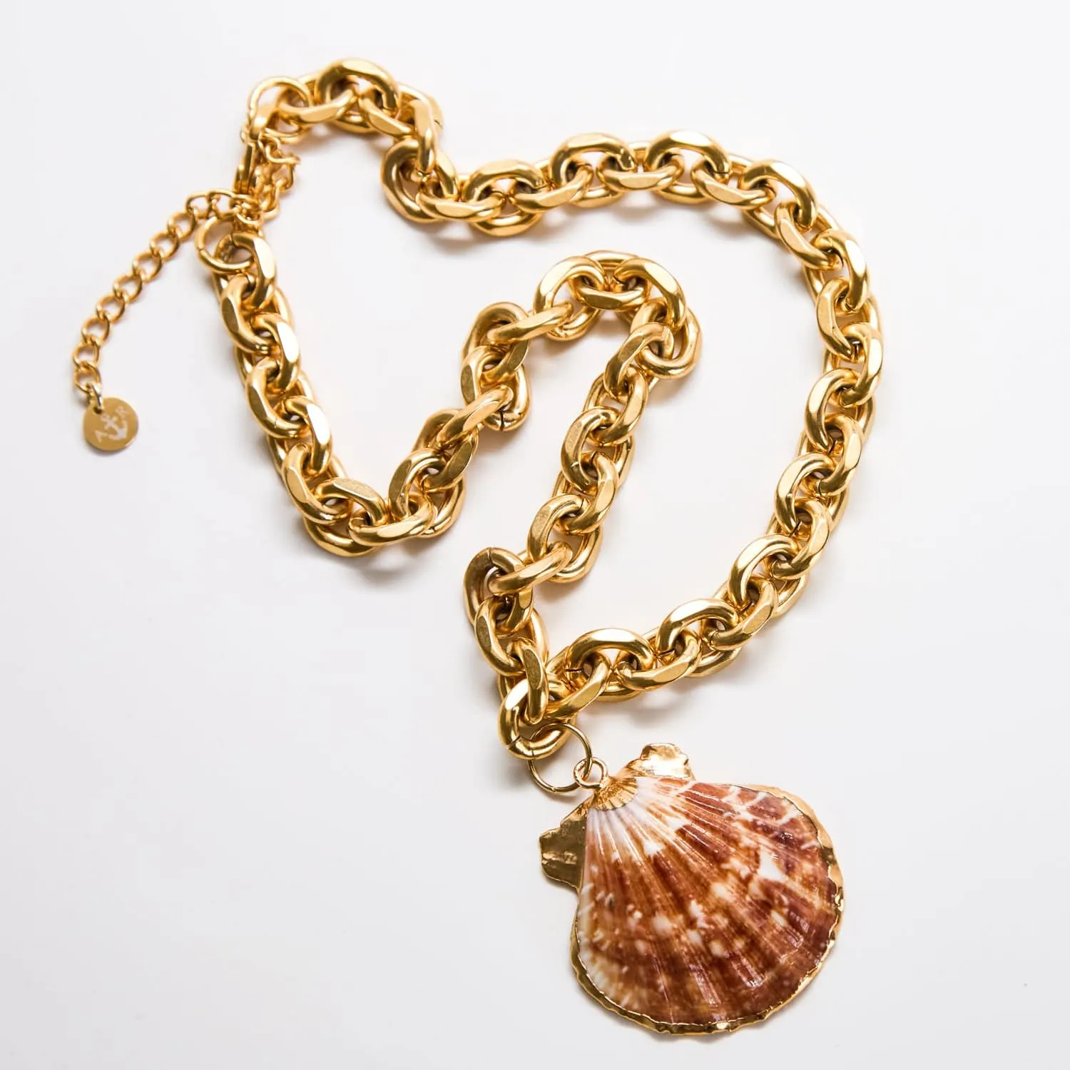 Vintage Brown Shell Statement Necklace