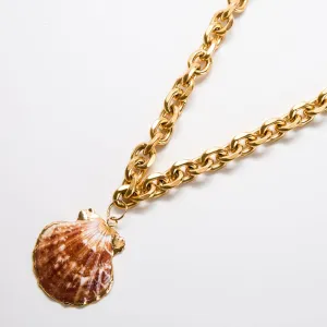 Vintage Brown Shell Statement Necklace