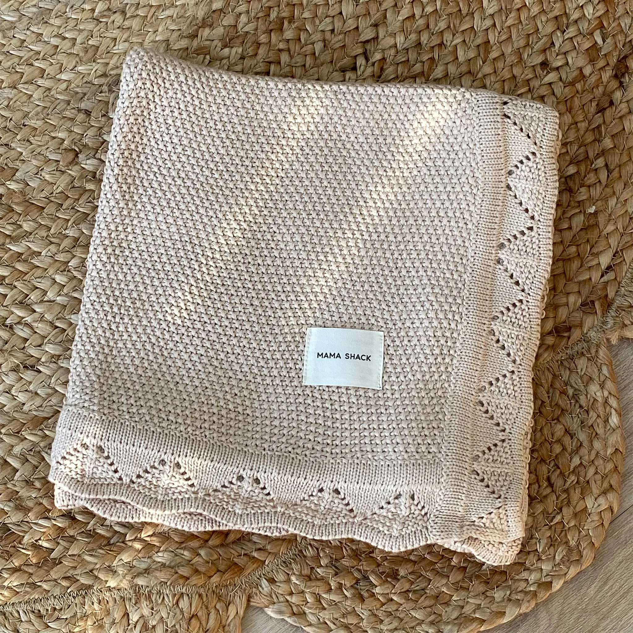 Vintage Knitted Blanket - Oat