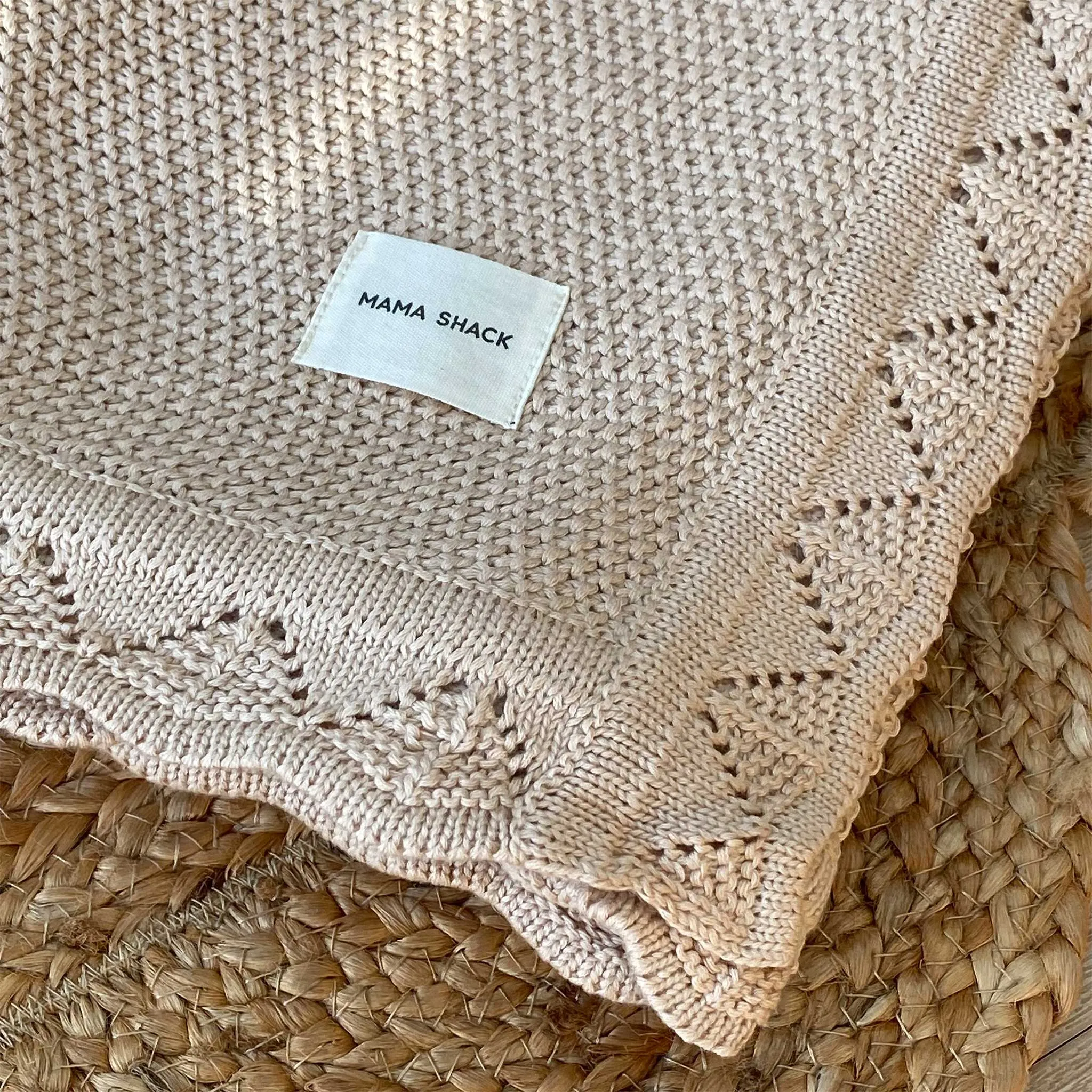 Vintage Knitted Blanket - Oat