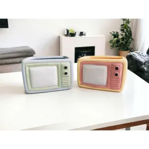 Vintage TV  Radio Themed Plant Pots