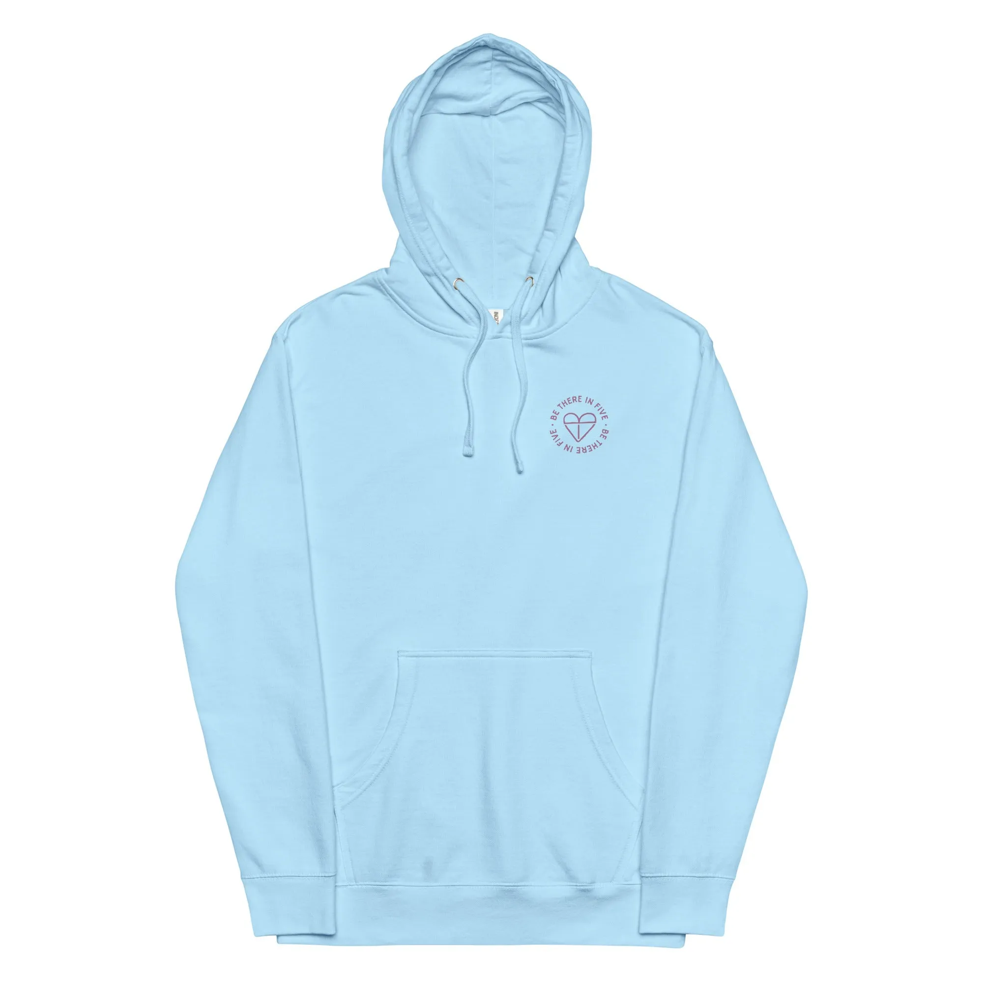 We Never Stood a Chance Back Geo Tracker Print with Front Heart Logo Unisex midweight hoodie by Be There in Five