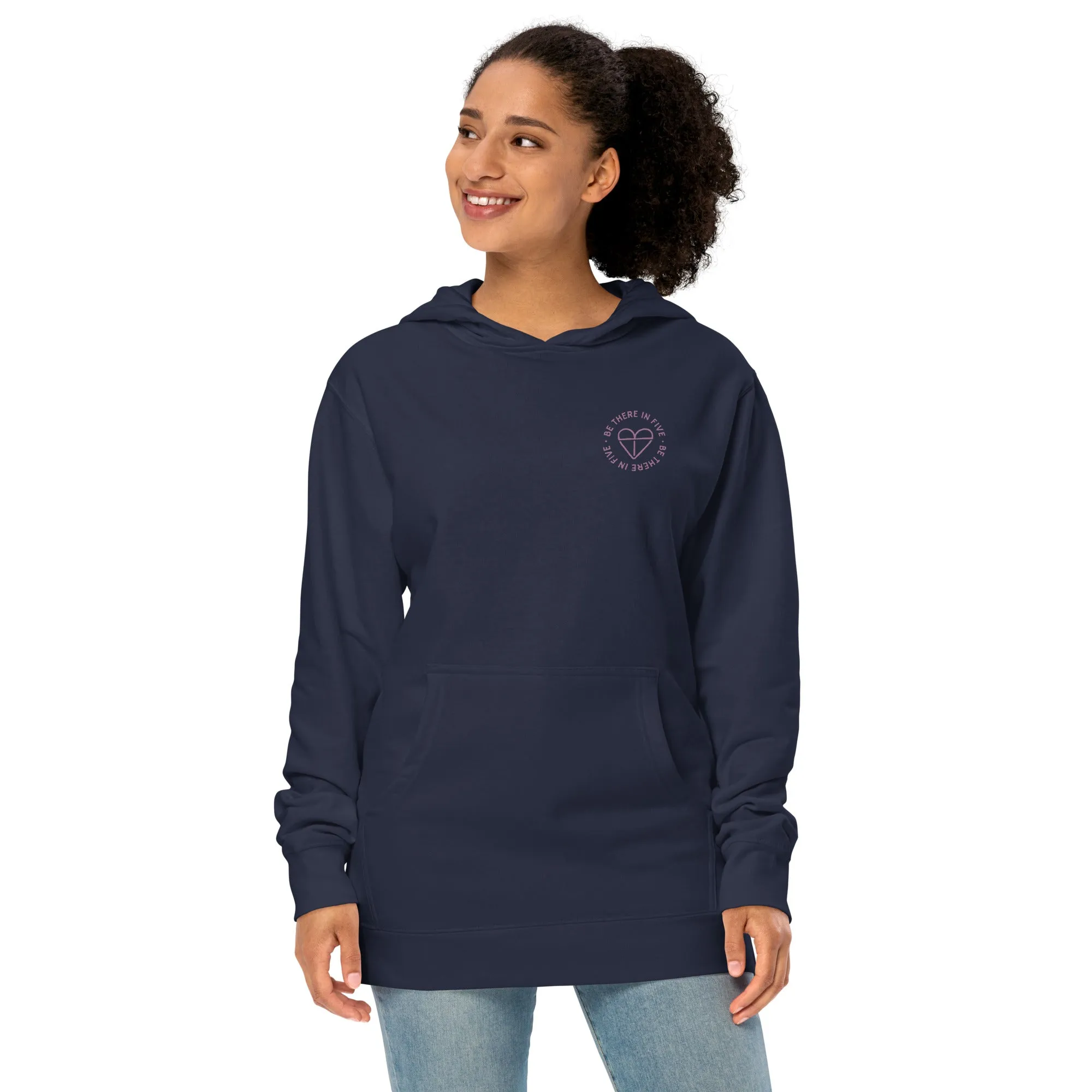 We Never Stood a Chance Back Geo Tracker Print with Front Heart Logo Unisex midweight hoodie by Be There in Five
