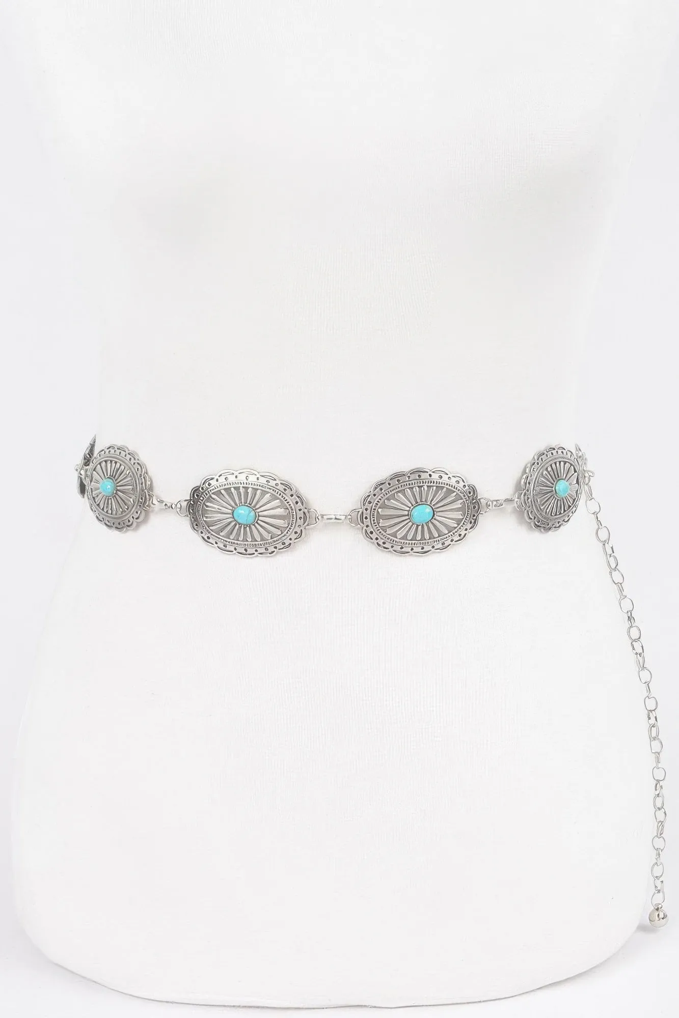 Western Style Metal Chain Belt