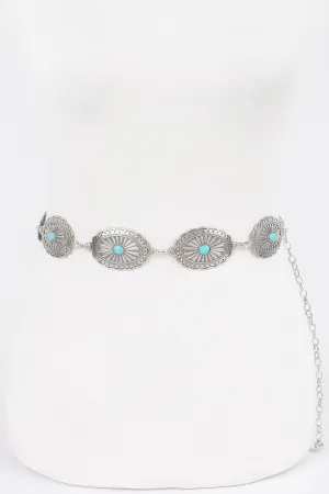 Western Style Metal Chain Belt