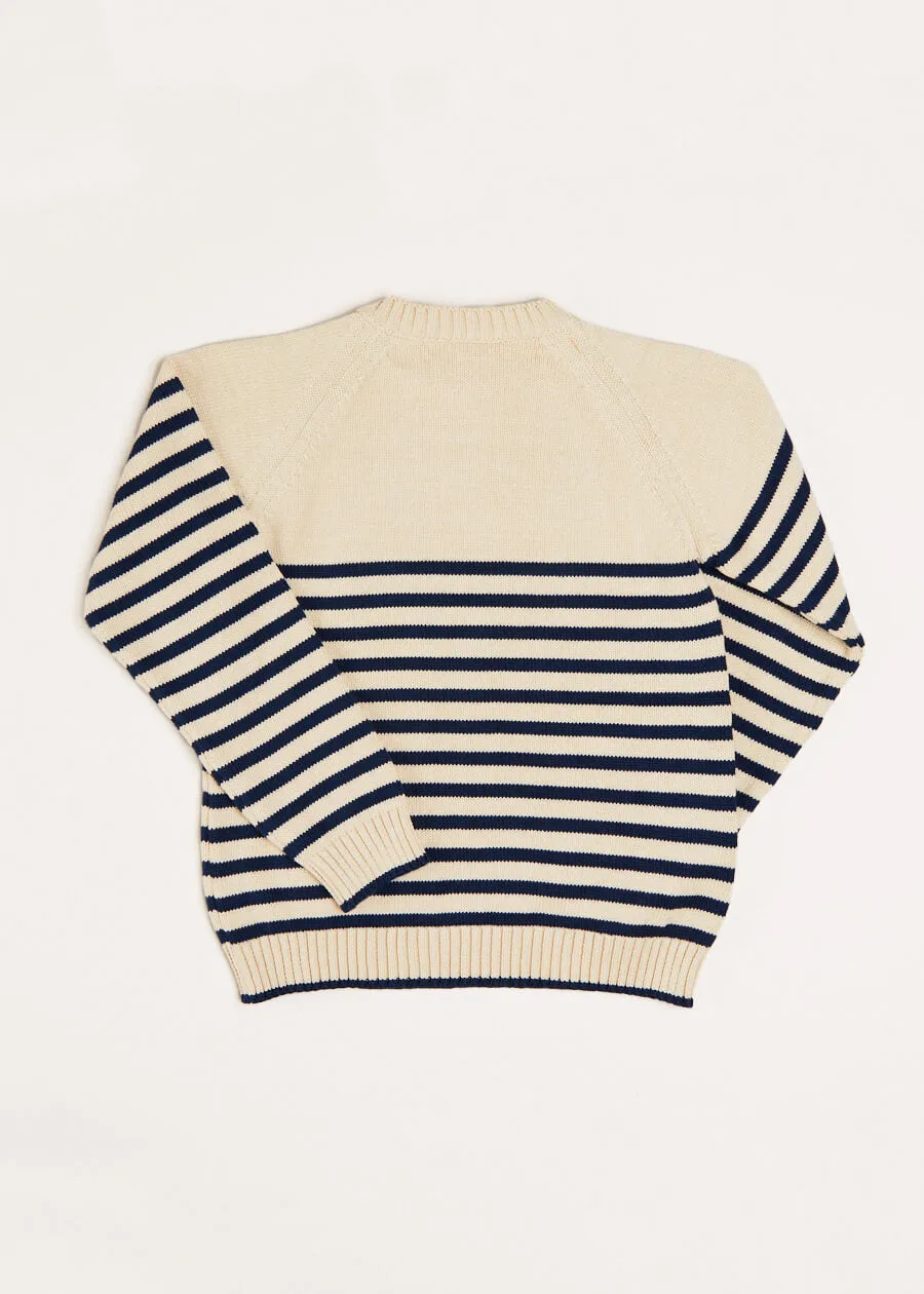 Whale Intarsia Striped Jumper in Blue (12mths-6yrs)