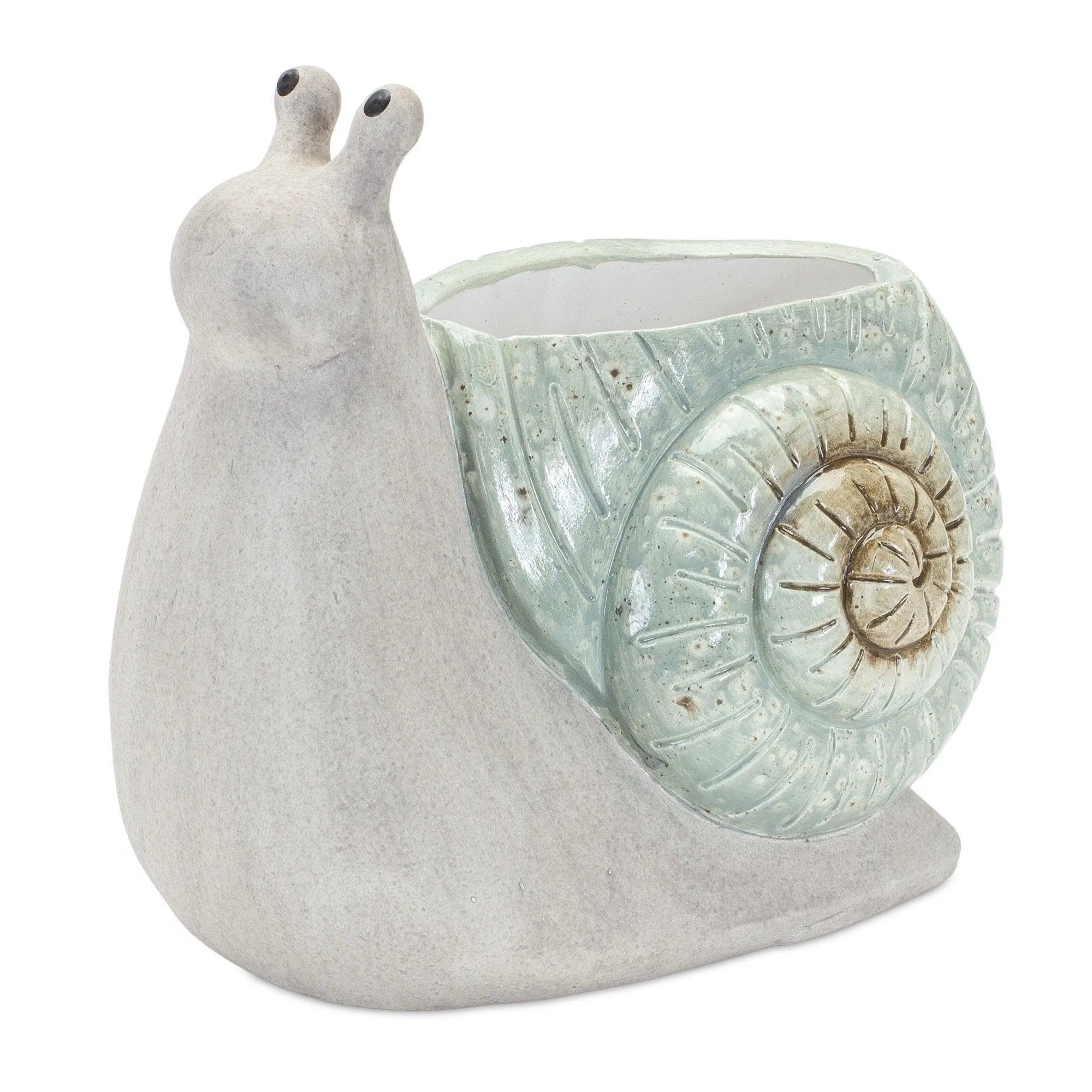 Whimsical Terra Cotta Garden Snail Planter (Set of 2)
