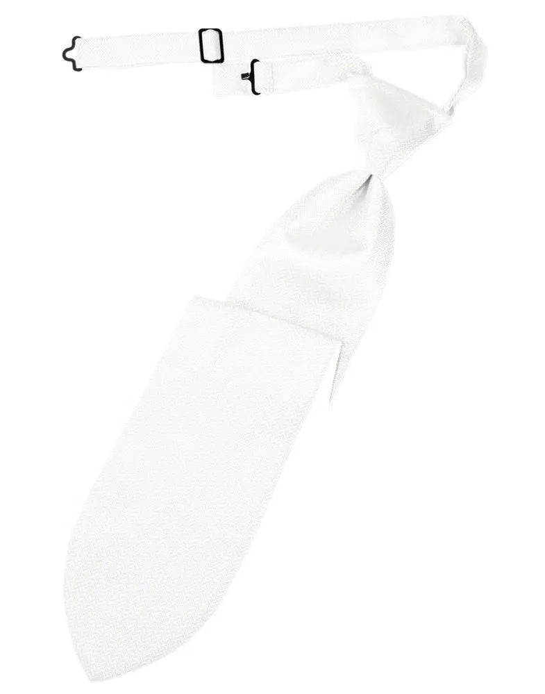 White Herringbone Kids Necktie