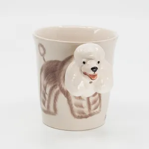 White Poodle Hand-painted Dog Mug