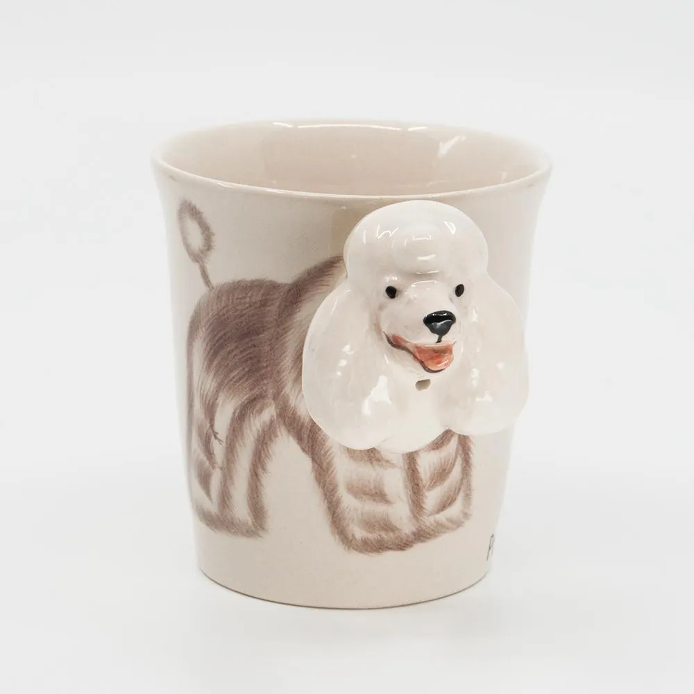 White Poodle Hand-painted Dog Mug