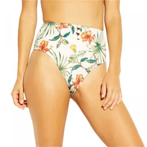 Xhilaration Womens Ribbed Button Front High Waist Bikini Bottom
