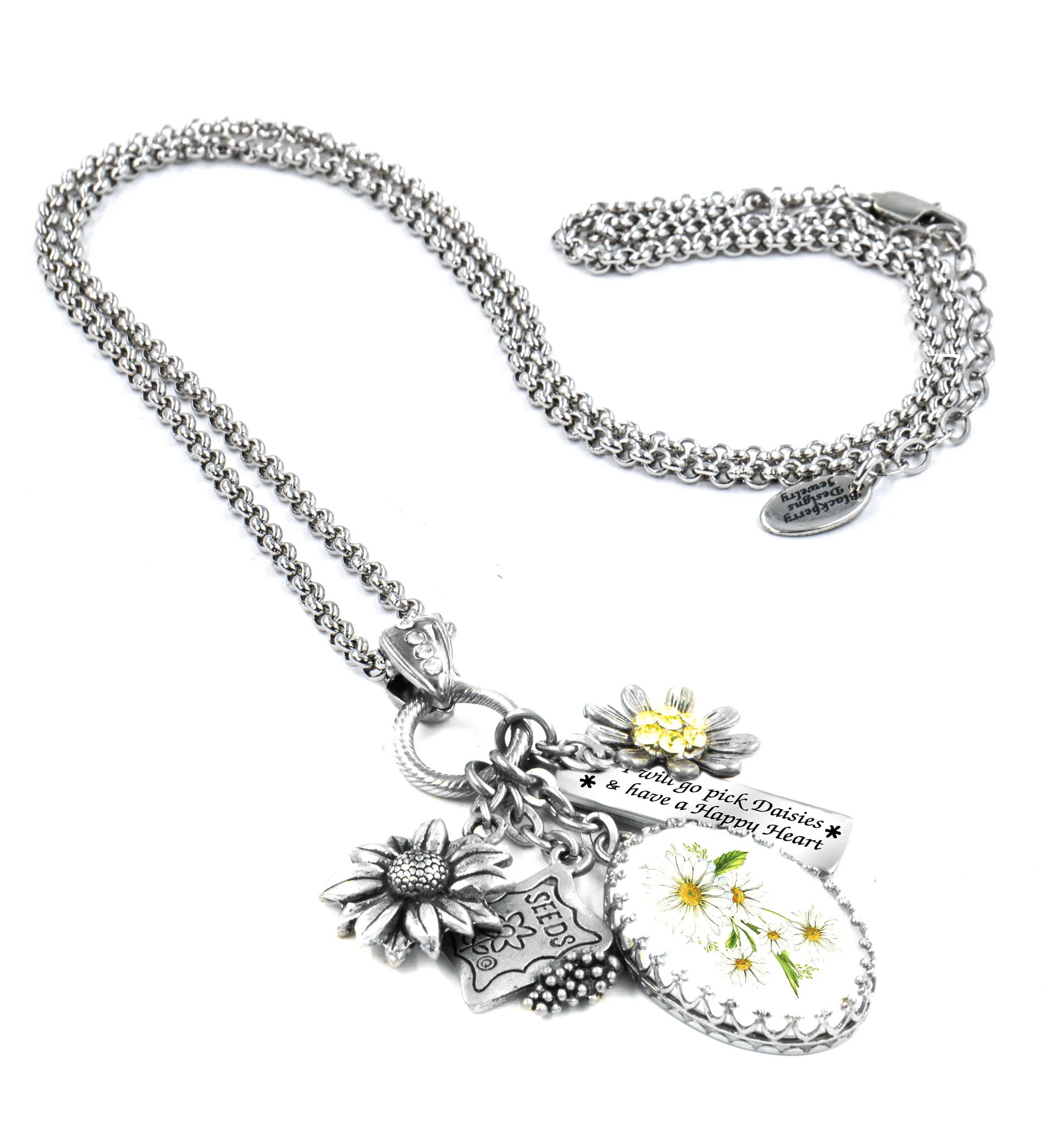 Yellow Daisy Charm Necklace