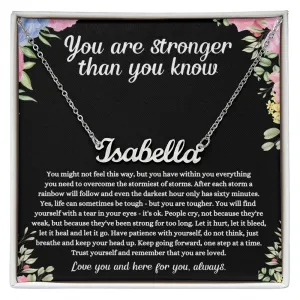 You are Stronger Thank you Know - Personalized Name Necklace