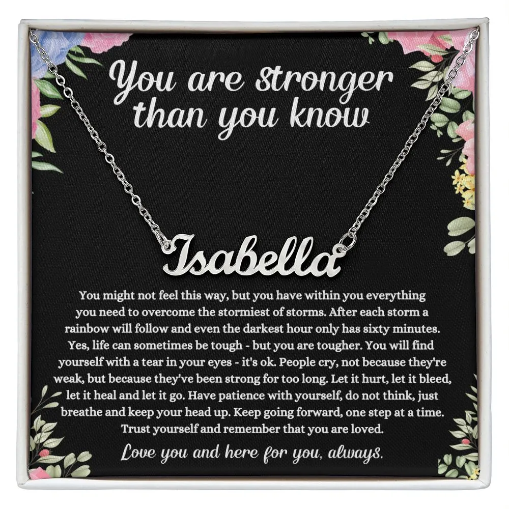 You are Stronger Thank you Know - Personalized Name Necklace