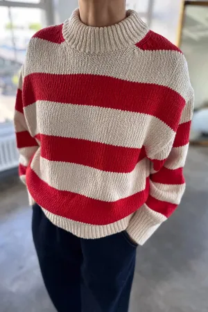 Zoe Sweater in Red Stripe | Le Bon Shoppe