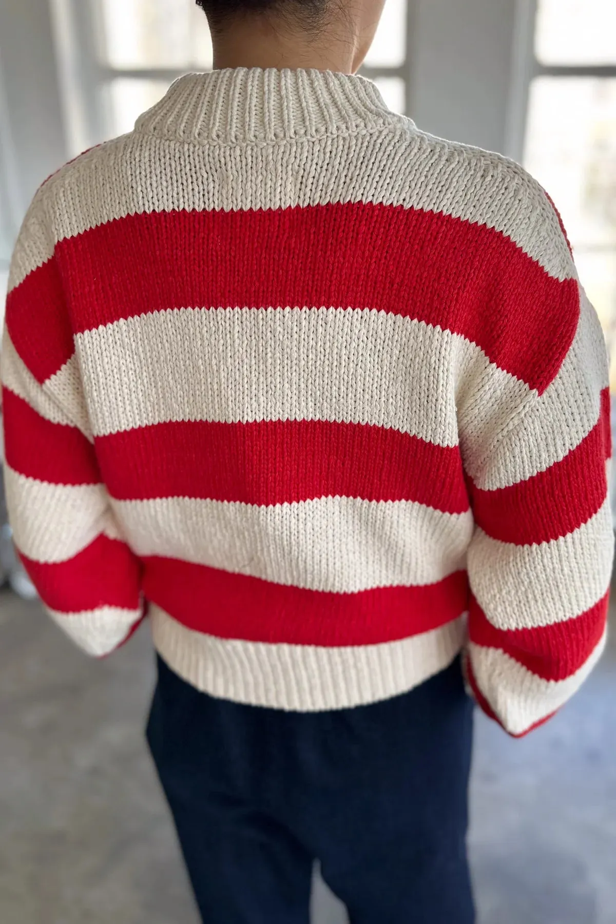 Zoe Sweater in Red Stripe | Le Bon Shoppe